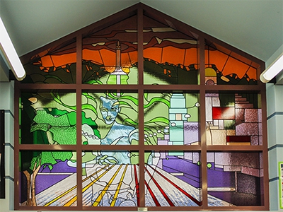 Library Stained Glass Window